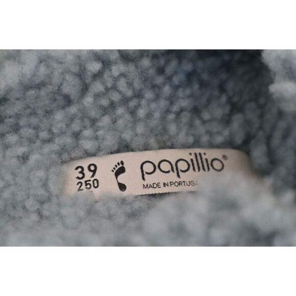 Papillio Birkenstock WMN Sz 39/US 8 Blue Arizona Big Buckle Shearling Sandal - Picture 9 of 11